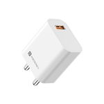 Portronics Adapto One Plus 18w 3A Mach USB Fast Charging Adaptor with 1M Micro USB Charging Cable Compatible for iPhone 11/Xs/XS Max/XR/X/8/7/6/Plus, iPad Pro/Air 2/Mini 3/Mini 4, Samsung S4/S5(White)