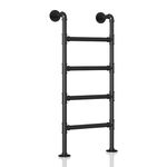 4.8FT Wall Mounted Metal Step Ladder for Home Loft, Height Entrance Egress Ladder, Basement Window Well Egress Ladder Fire Escape Ladder for Attic,Dorm,Library,Bunk Bed,Deck,RV,Loads 330lbs