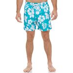 Calvin Klein Men's UV Protected Quick Dry Patterned Swim Trunk, Atlantis Aloha, X-Large