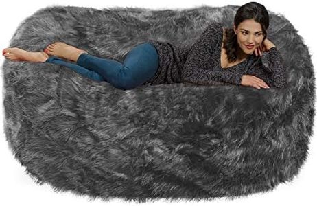 Chill Sack Bean Bag Chair: Huge 6' Memory Foam Furniture Bag and Large Lounger - Big Sofa withPlush Faux Fur Cover