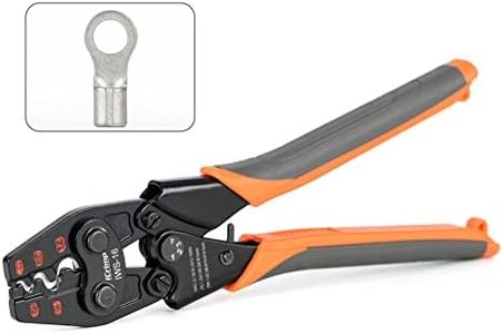 iCrimp Non-Insulated Terminal Crimping Tool, Ratchet Wire Crimper Tool, from AWG 22-6,Copper Butt Connector,Splice Wire Connectors,Open Barrel Terminals