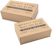 Pop Fizz Designs Best Man Box Gift | Best Man Gift Box Set | Will You Be My Groomsman? | Will You be My Best Man? | Kraft Style (Kraft, 6 Pack)