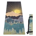 Wiselife MicroFiber & Natural Rubber Yoga Mat + Carry Strap - Arabian Night (5mm Extra Thick Extra Long Extra Wide Exercise floor mat for Gym, Workout, Fitness, Yoga and Pilates) Pure Natural Rubber