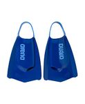 Arena Unisex Adult Powerfin Pro II Swim Training Fins Men and Women Silicone Short Blade Flippers Left/Right Customized, Blue, Size 7.5-9