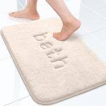 Granbest Thicken Memory Foam Bath Mat Extra Soft Non-Slip Bathroom Rug Super Absorbent Bath Rug Machine Washable Foot Mat for Bathroom, Kitchen(40 x 60 cm,White)