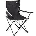 Trail Black Camping Chair Lightweight Folding Cup Holder Carry Bag 100kg Capacity