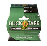 Duck Tape Original Black, 50mm x 50m. The original high strength waterproof gaffer and duct adhesive cloth repair tape