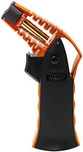 Scorch Torch CNC Machined 6.75" Tall Handheld Aluminum Flame Adjustable Butane Refillable Torch In Gift Box (Orange)