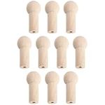 WINOMO 10pcs Screw-on Shaker Pegs Unfinished Wood Doll Pegs Screw Nut Key Hook Hanger Coat Hat Storage Rack For Home Bedroom Kitchen 51x23x15mm