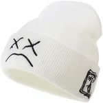 45°LOOKUP CEED Fashion Autumn Winter Warm Beanie Hats Embroidery Cotton Caps Men Women Knitted Hip Hop Hats, White, One Size