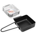 Grill Drip Pan for Home Depot Nexgrill 720-0830H 720-0830D 720-0896, Grease Catcher Cup Box for 720-0882A 720-0925P 720-0888S 720-0898, Grease Pan for Cuisinart CGG-7400, 15 Pack Aluminum Foil Liners