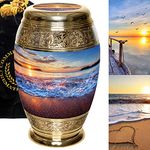 Hawaiian Summer Sunset Urn- Cremation Urns for Human Ashes Adult for Funeral, Burial, Niche, or Columbarium Cremation - Urns for Adult Ashes - Cremation Urns for Human Ashes - Large