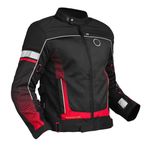 ROYAL ENFIELD EXPLORER PRINT RIDING JACKET|CE certified to class A- Entire Jacket|D3O CE level 2 armours at shoulders elbow & back|Adjustable straps all over|Standalone Rain Jacket|STELLAR RED 3XL