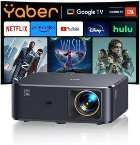 Projector 4K with Android TV, YABER K2s 800 ANSI WiFi 6 Bluetooth Projector, Sound by JBL, Dolby Audio, Auto Focus & Keystone, Native 1080P 4K Supported Outdoor Movie Projector with Netflix 7000+ Apps