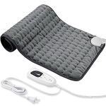 Heating Pad, Electric Heating Pad-Electric Heat Pad with Multiple Temp & Timer Settings, Auto Off. (Dark Gray, 33‘’×17‘’)