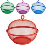 Juvale Mesh Wire Fruit Basket with Lid for Vegetables, Fruits, Gifts, House Warming, Home, Restaurants, 4 Colors