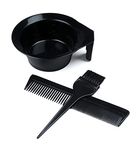 VEDETIC Plastic Dye Brush and Mixing Bowl with Comb - Includes Hair Dye Bowl, Colouring Applicator Brush and Hair Comb for Salon and Home Use (1 Comb, 1 Bowl, 1 Brush)