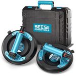 SEESII Suction Cups for Glass Lifting: 8" Tile Suction Cup Lifter with Handle and Pump, 200KG Load Capacity Heavy Duty Vacuum Lifter for Lifting Large Tile, Granite, Metal, Windows (2-Pack)