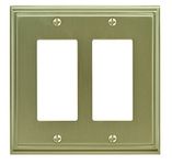 Amerock | Wall Plate | Golden Champagne | 2 Rocker Switch Plate Cover | Mulholland | 1 Pack | Decora Wall Plate | Light Switch Cover
