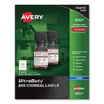 Avery UltraDuty GHS Chemical Labels for Pigment Inkjet Printers, Waterproof, UV Resistant, 1"x 2.5", Pack of 600 (60527), White