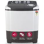 LG 7 Kg 5 Star Wind Jet Dry Semi-Automatic Top Loading Washing Machine (P7020NGAZ, Dark Gray, Rat Away Feature)