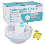 Hlinakrbcs 60 Pack Commode Liners with Absorbent Pads Lemon Scented,Disposable Portable Toilet Bags for Bedside Commode Chair