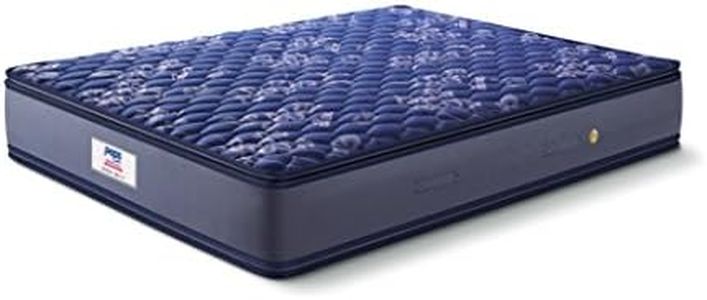 peps Springkoil Bonnell Pillow Top 6-inch Queen Size Spring Mattress (Dark Blue, 75x60x06) with Two Free Pillow