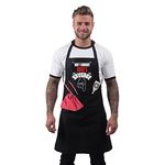 Bang Tidy Clothing Funny Apron Cooking Gifts for Men, Grilling BBQ Grill Cooks Chef Aprons 2 Pockets Cotton, Dad Gifts, Black Personalised, One Size