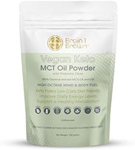 Brain and Brawn Vegan Keto MCT Oil Powder with Prebiotic Fibre Unflavoured 300g MCT Oil Powder C8:C10 (60:40), Convenient, 100% pure MCT oil powder