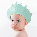 Aprime Adda Baby Safe Shampoo Shower Bathing Wash Hair Shield Hat Protection Soft Cap Adjustable Visor Keep The Water Out of Their Eyes & Face Toddler Kids Children (Silicone Bathing Crown)