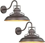 FEMILA 18" Waterproof Outdoor Barn Light 2-Pack - Gooseneck Wall Sconces for Exterior, Garden, Courtyard, & Entryway, Industrial/Farmhouse, 4FY15-1WL-2 ORB