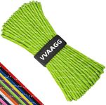 VVAAGG Reflective Paracord Rope 100FT, 7 Strand Nylon para Cord Lanyard Utility 550 Parachute Cord, 4mm Thin Tent Rope for Outdoor Camping Hiking (Neon Green)
