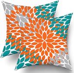 Kawani Orange Teal Grey Pillow Cove