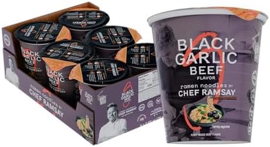 Black Garlic Beef Ramen Cup by Chef Ramsay (6 PACK) CHEF WOO High Protein Noodles | 20g of Animal-free, Bioavailable Protein | Made in U.S. |