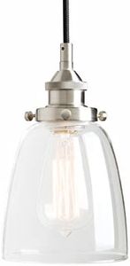 Buyee Vintage Pendant Light, 1-Light Mini Hanging Light with Clear Glass Shade Lamp Fixture for Kitchen Living Room Bar (Brushed)