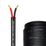 URCIANOW 30M 24 Gauge 2 * 0.2mm²Electrical Wire 24 AWG Power Wire Cable (OD:3.1mm) Stranded PVC Cord Tinned Copper Wire For Extension Power Wire Home Electrical Wiring (24/2 AWG 100FT)