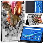 Case For Lenovo Tab M10 FHD Plus 10.3 inch (TB-X606X TB-X606F) Leather Case with Auto Wake-up, Flip Case for Lenovo Tab M10 FHD Plus Cover (3D art-dinosaur)