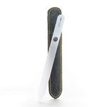 GERMANIKURE Czech Crystal Glass Nail File in Suede Leather Case - Original White Branded - Professional Manicure & Pedicure Products for Smooth Easy Shaping of Natural Nails