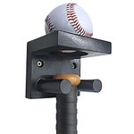 AK KYC Baseball Bat Wall Mount Bat Holder Solid Wood Baseball Bat Display Wall Mount Protect Hidden Screws - Black