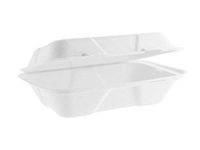 We Can Source It Ltd - 100 x Fully Biodegradable and Compostable Sugarcane Clamshell Takeaway Box 9 Inch Single Compartment - Eco-friendly Packaging!