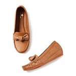 Marc Loire Women Comfortable Metallic Loafer Mules Wedges Casual & Formal Footwear (Tan, 4)