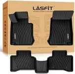 LASFIT Floor Mats Fits for Mercedes Benz GLC 2016-2022, Custom TPE Floor Liners, All Weather Guard, 1st & 2nd Row, Black