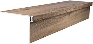 Lucida Surfaces Luxury Vinyl Stair Tread and Riser Combo | Glue Down Wood-Look Stair Treads Cover and Stair Riser | Waterproof | Scratch and Scuff Resistant | Pioneer Oak | MaxCore