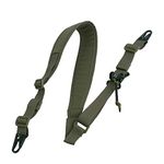 KRYDEX 1 Point / 2 Point Tactical Gun Sling Padded Combat Shooting Sling with Metal Hooks for Rifle, Airsoft, Shotgun Ranger Green