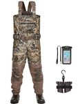 TideWe Breathable Chest Wader with Boot Hanger, 1600G Insulation Waterproof Hunting Wader with Steel Shank Boots, 200 Insulated Liner Next Camo Evos Hunting Fishing Wader Size 9