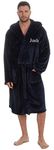 Brownings Mens Personalised Name Dressing Gown Bathrobe Nightwear (L, Navy Blue)