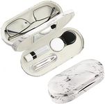 AITIME Contact Lens Case, Contact Case Kit, 2 in 1 Double Sided Portable Contact Lense Case and Eyeglasses Case, with Marbling, Multifunction, Durable, Compact, Portable Storage Kit