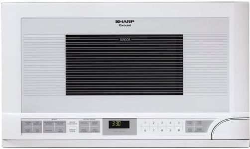 Sharp R-1211 1-1/2-Cubic Feet 1100-Watt Over-the-Counter Microwave, White