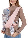 Happy Cherry - Baby Infants Carrier Newborn Soft Carriers Sling Toddlers Breathable Sleep Wrap with Adjustable Stretch Strap Easy Wear for 0-36 Month Green Black Pink Grey One Size