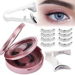 GEMERRY Magnetic Eyelashes 2 Style Cat Eye Wispy Lashes Magnetic Lashes with Applicator and Mirror No Glue Needed Natural Strip Lashes False Eyelashes Reusable 2 Pair Magnetic Lashes at Home A03